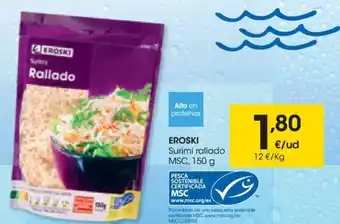 Eroski Surimi Rallado MSC, 150g oferta