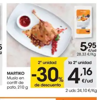 Eroski Muslo en Confit De Pato., 210g oferta