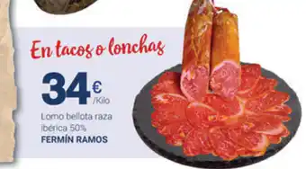 Supermercados Plaza Fermin Ramos En Tacos o lonchas Lomo bellota raza ibèrica 50% oferta