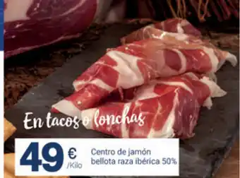 Supermercados Plaza Centro de jamón bellota raza ibèrica 50% oferta