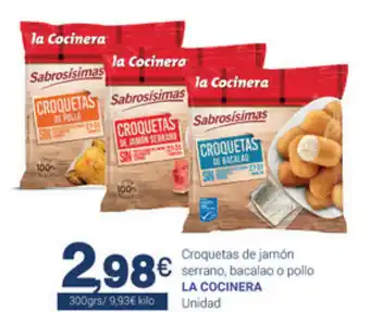 Supermercados Plaza La Cocinera Croquetas De jamón serrano bacalao o pollo 300grs oferta