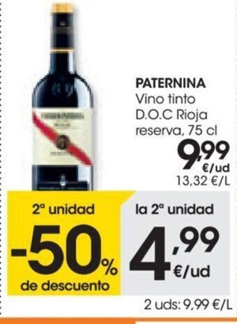 Eroski Paternina Vino Tinto D.O.C Rioja Reserva 75 cl oferta