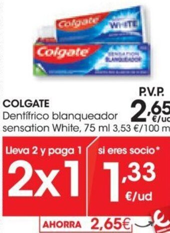 Eroski Colgate Dentifrico Blanqueador Sensation White oferta