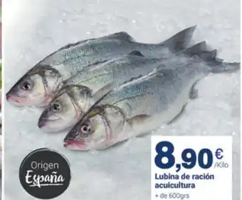 Supermercados Plaza Lubina de ración acuicultura 600grs oferta