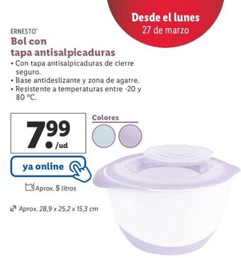 Lidl Bol Con Tapa Antisalpicaduras oferta