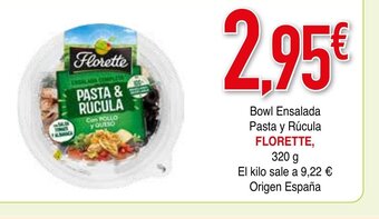 Minymas Bowl Ensalada Pasta y Rúcula Florette oferta