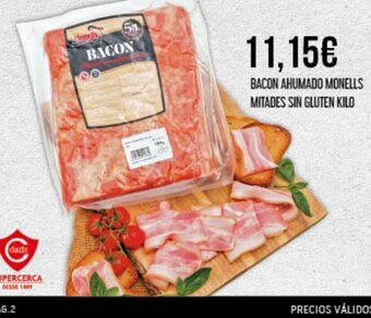 Claudio Bacon Ahumado Monells Mitades Sin Gluten Kilo oferta