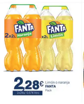 Supermercados Plaza Fanta Limón o naranja 2 x2lts oferta
