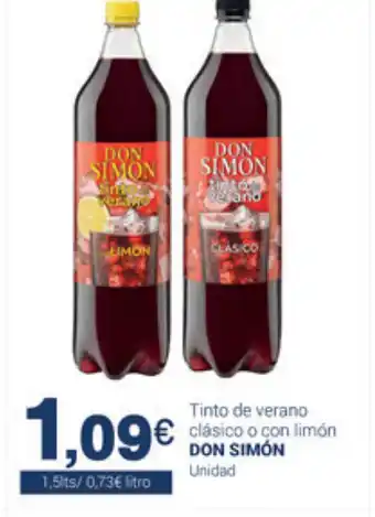 Supermercados Plaza Don Simón Tinto de verano clásico o con limon oferta