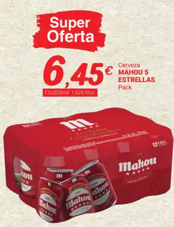 Supermercados Plaza Mahou 5 Estrellas Cerveza 12 x 330ml oferta