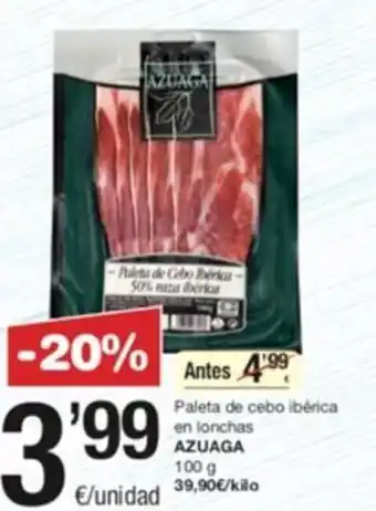 SPAR Paleta de Cebo Ibérica en Lonchas Azuaga oferta