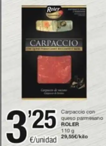 SPAR Carpaccio Con Queso Parmesano Roler oferta