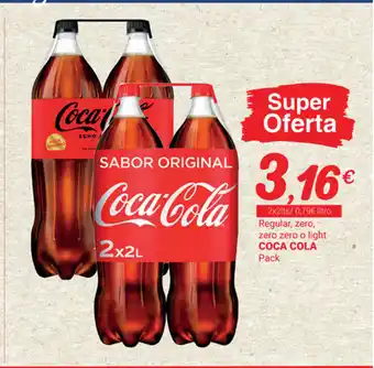 Supermercados Plaza Coca Cola Regular, zero, zero zero light 2x2L oferta