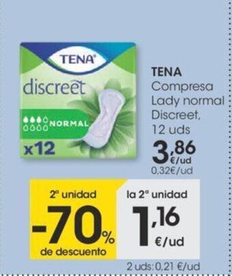 Eroski Tena Compresa Lady normal Discreet, 12 uds oferta