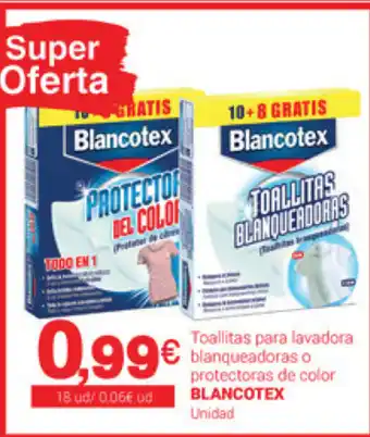 Supermercados Plaza Blancotex Toallitas para lavadora blanqueadoras o protectoras de color 18ud oferta