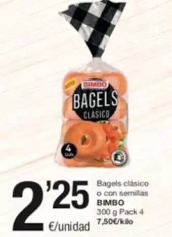 SPAR Bagels Clásico o con Semillas Bimbo oferta
