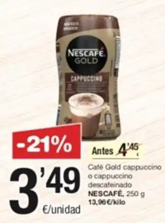 SPAR Café Gold Cappuccino o Cappuccino Descafeinado Nescafé oferta