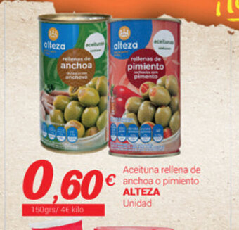 Supermercados Plaza Alteza Aceituna rellena de anchoa o pimiento Unidad oferta