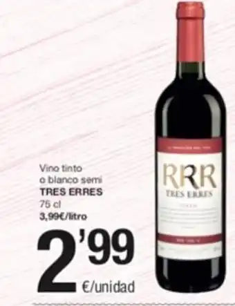 SPAR Vino Tinto o Blanco Semi Tres Erres oferta