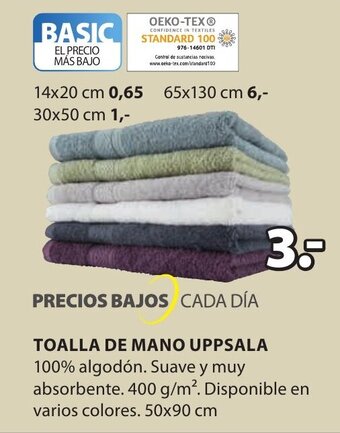 JYSK Toalla de mano uppsala oferta
