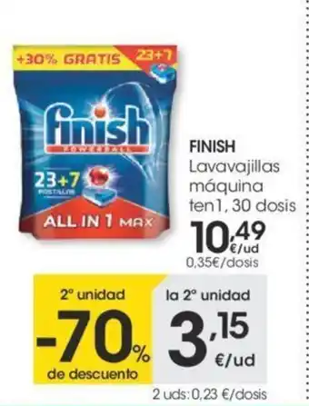 Eroski Finish Lavavajillas máquina ten 1.30 dosis oferta