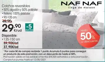 Eroski Calchas reversibles 50% algodón y 50% poliéster, Relleno 100% poliéster, 90-105cm, oferta