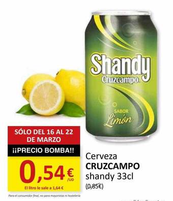 SPAR Cerveza cruzcampo oferta