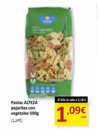 SPAR Pasta alteza pajaritas con vegetales oferta