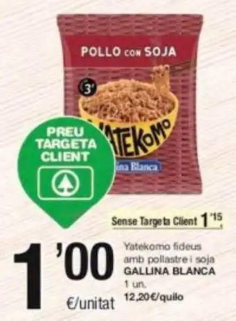 SPAR Fragadis Yatekomo fideus amb pollastre i soja gallina blanca oferta