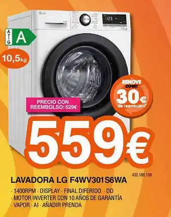 Expert Lavadora lg f4wv301s6wa oferta