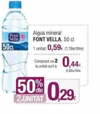 Condis 50% dte 2a unitat aigua mineral font vella oferta