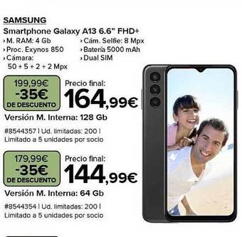 Costco Samsung smartphone galaxy a13 6.6 oferta