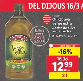 Lidl Oli d'oliva verge extra aceite de oliva virgen extra oferta
