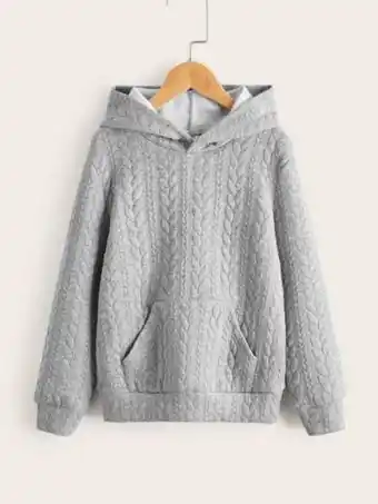 Shein Shein niños capucha con textura con bolsillo de canguro oferta