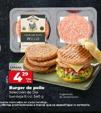 Dia Burger de pollo oferta