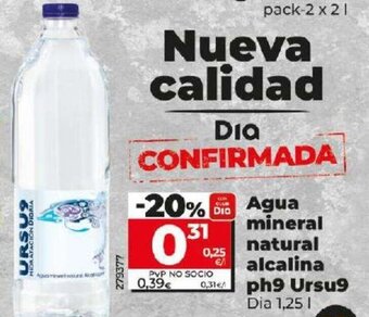 Dia Agua mineral natural alcalina Ph9 ursu9 oferta