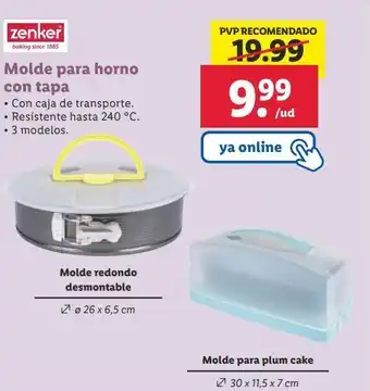 Lidl Molde para horno zenker oferta