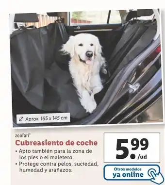 Lidl Cubre asiento coche zoofari oferta