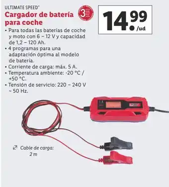 Lidl Cargador de batería para coche ultimate speed oferta