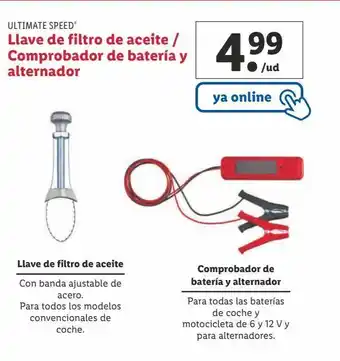 Lidl Llave de filtro de aceite ultimate speed oferta