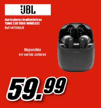 MediaMarkt JBL Auriculares in alám bricos Tune 220 True Wireless oferta