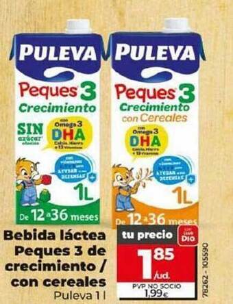 Dia Bebida láctea peques 3 de crecimiento con cereales puleva oferta