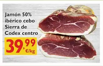 Cash Ecofamilia Sierra de Codex centro Jamón 50% ibérico cebo oferta