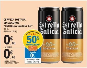E.Leclerc Cerveza sin alcohol estrella galicia oferta