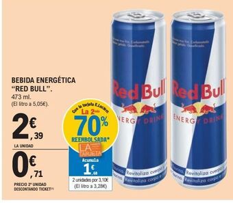 E.Leclerc Bebida energética red bull oferta