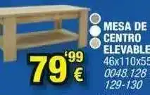 Rapimueble Mesa De Centro Elevable 45x100x50cm oferta