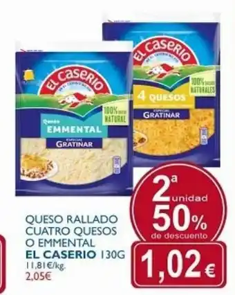 El Caserio Queso Rallado Cuatro Quesos O Emmental 130g