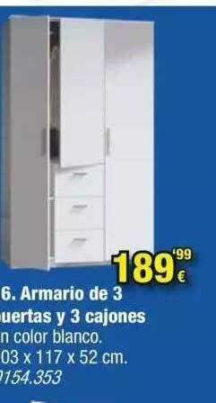 Rapimueble Armario De 3 Puertas Y 3 Cajones oferta