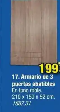 Rapimueble Armario De 3 Puertas Abatibles 210x150x52cm oferta