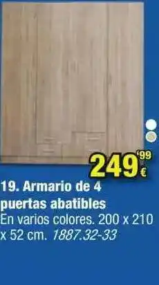 Rapimueble Armario De 4 Puertas Abatibles 200x210x52cm oferta